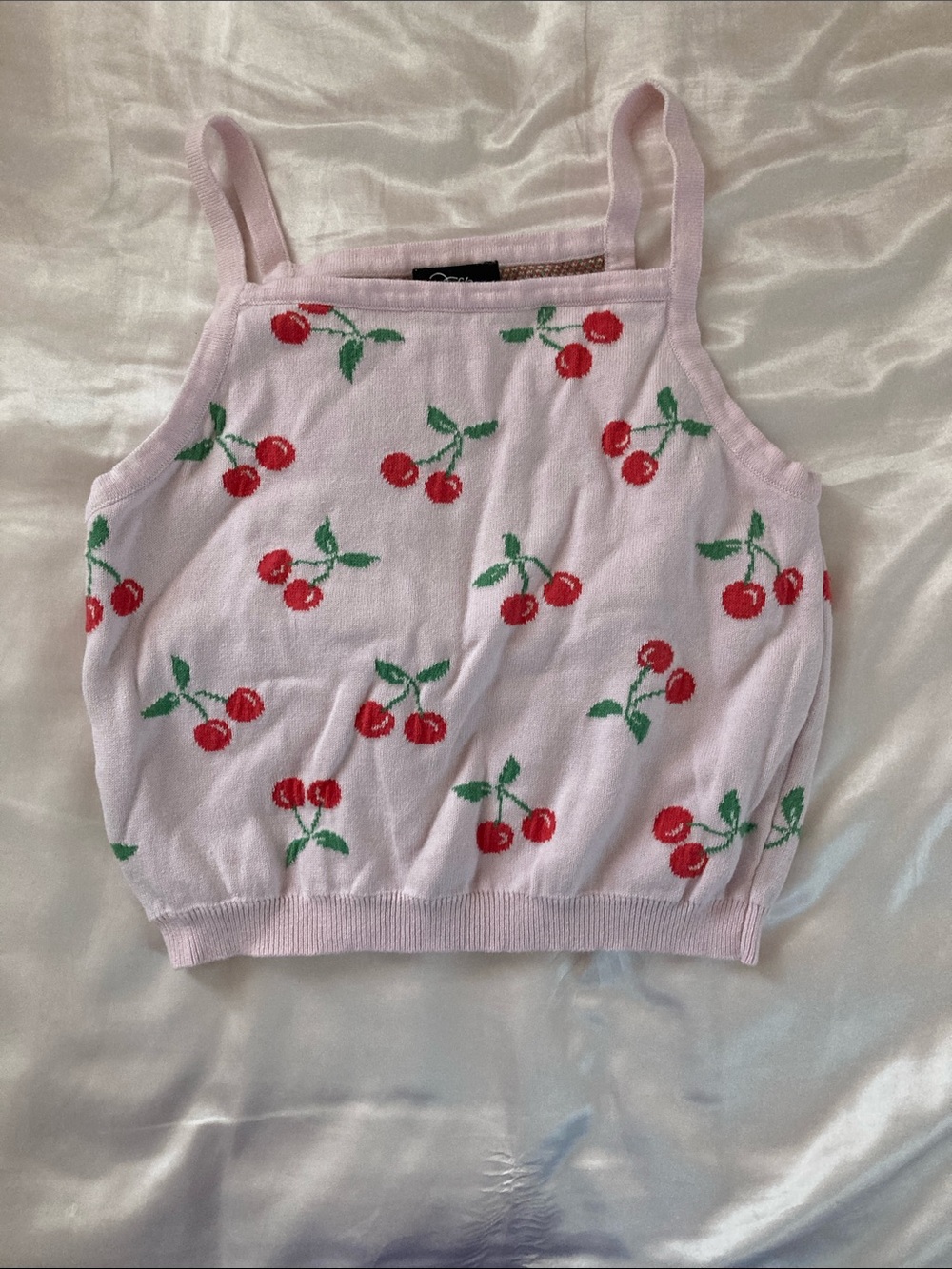 art class Pink Cherry Knit Cropped Tank